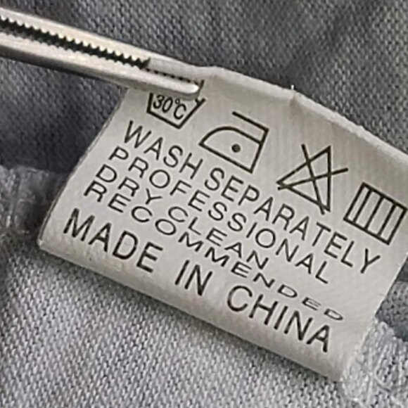 Long Sleeve Crew Neck T-Shirt Size L Diagonal Gradient Dark to Light Blue - Picture 5 of 8